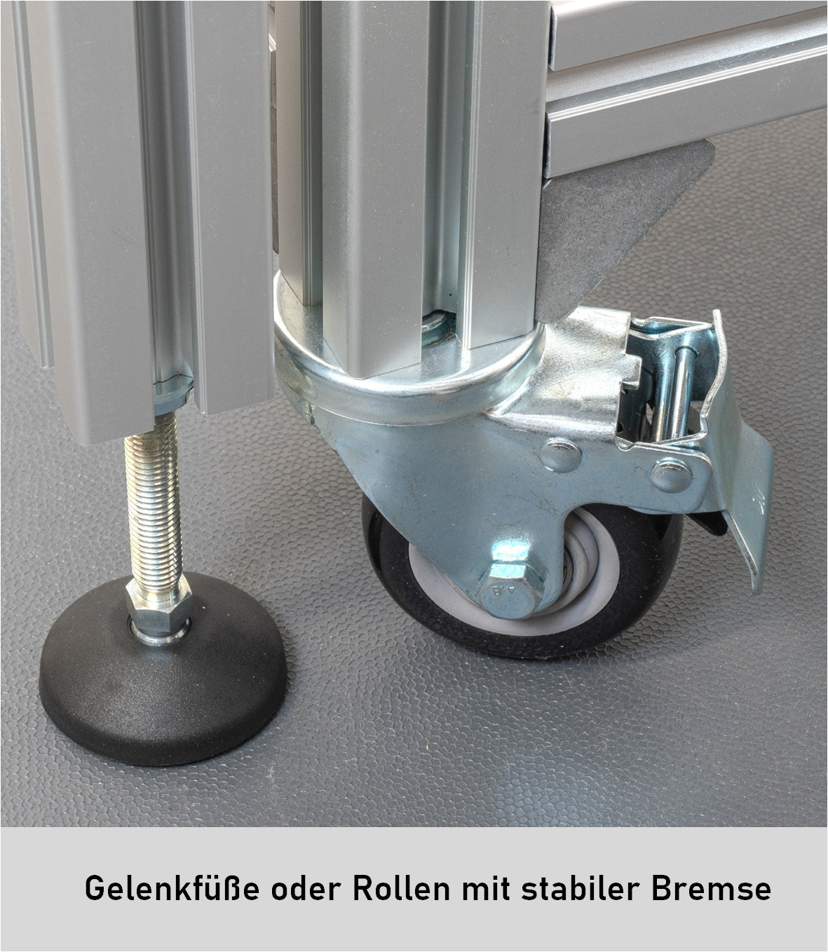 4x Bodenelemente Rollen / Stellfüße